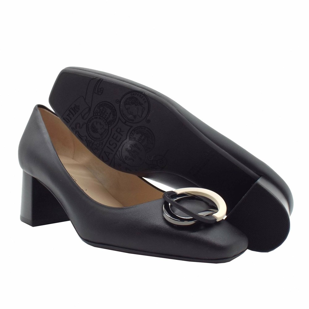 Peter Kaiser Gifa Mid Heel Pump With Spännen Detail Pumps Dam Svarta | 09285FEYC