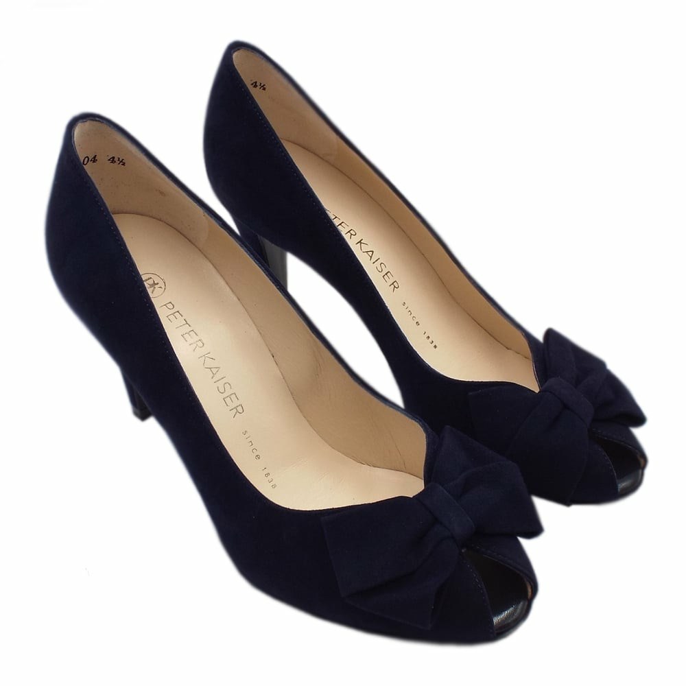 Peter Kaiser Stila 75mm Peep + Bow Pumps Dam Marinblå | 04251XHPL