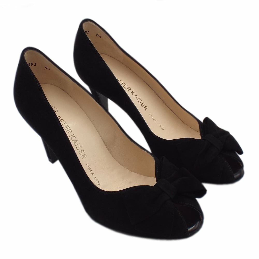 Peter Kaiser Stila 75mm Peep + Bow Pumps Dam Svarta | 91264CXHO