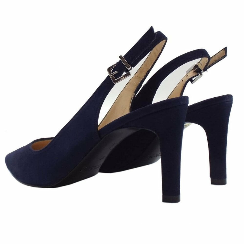 Peter Kaiser Thyra-pe Dressy Breda Fit Slingback Sandaler Dam Marinblå | 26753QIHL