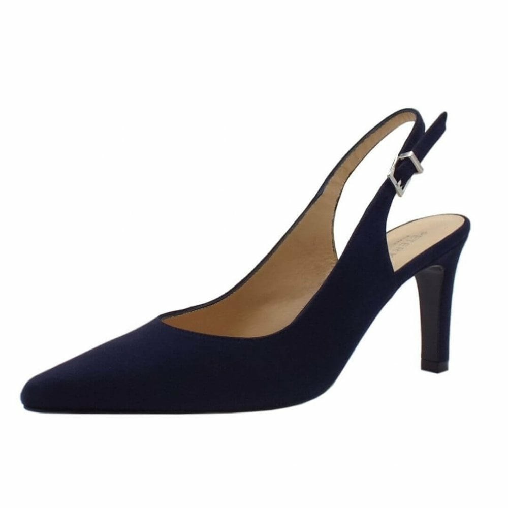 Peter Kaiser Thyra-pe Dressy Breda Fit Slingback Pumps Dam Marinblå | 71694JZNR