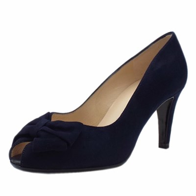 Peter Kaiser Stila 75mm Peep + Bow Pumps Dam Marinblå | 04251XHPL